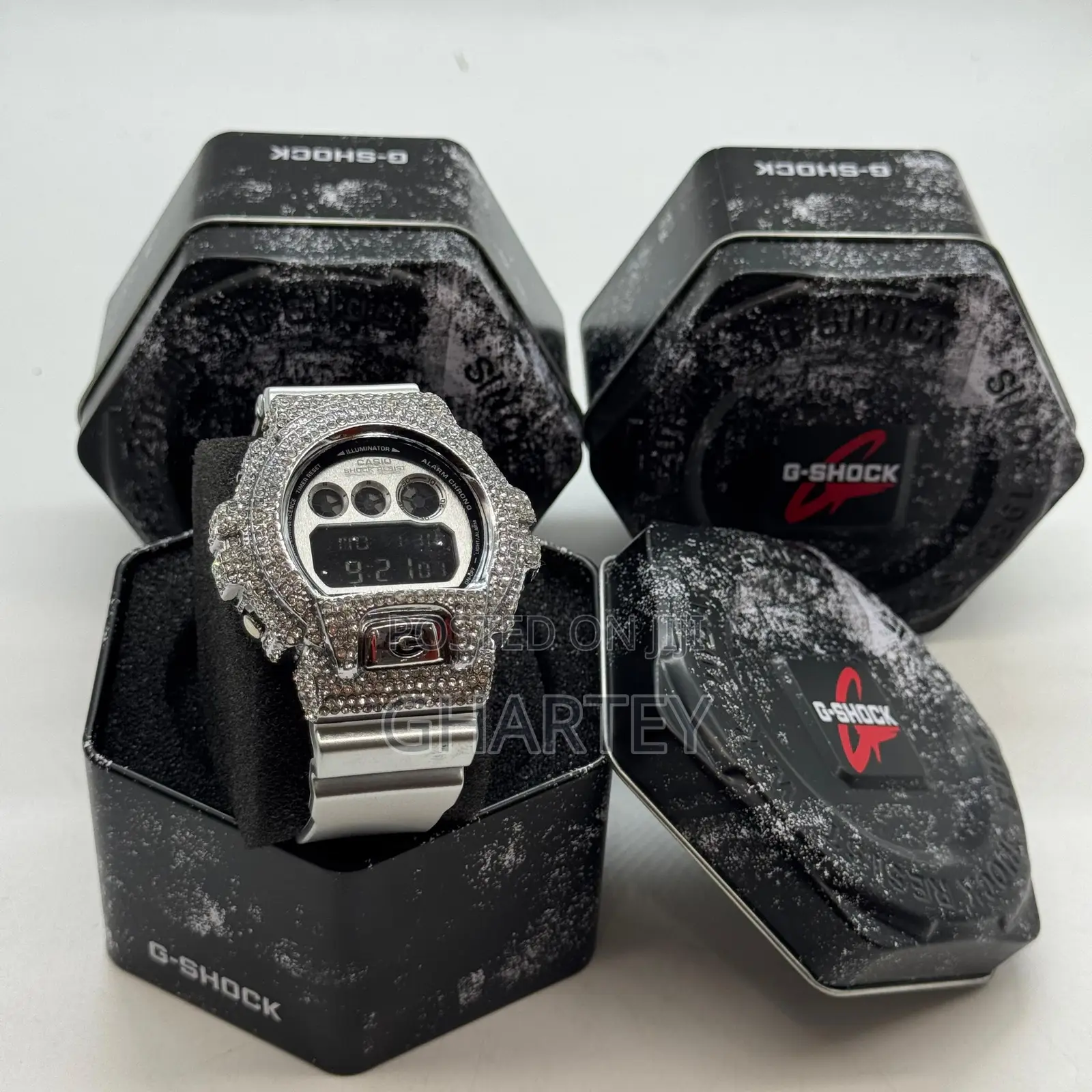 Gshock Digital Led Display Iced Bezel Luxury Sports Men’S Watch