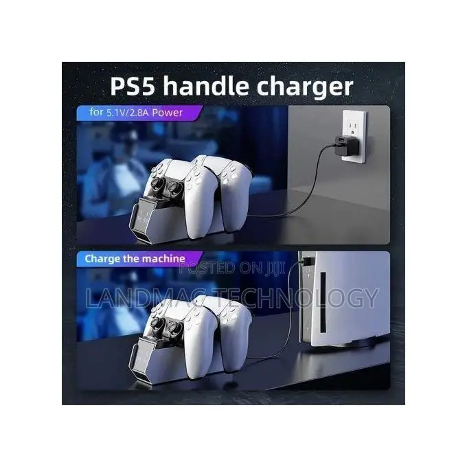 Ps5 Controller Charger, Fast Charging Station for Dual Ps5 Controllers