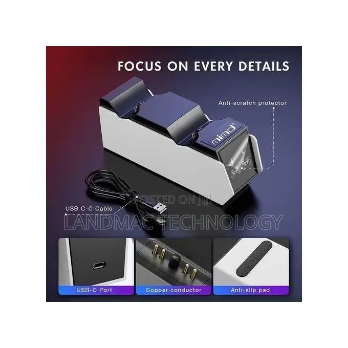 Ps5 Controller Charger, Fast Charging Station for Dual Ps5 Controllers