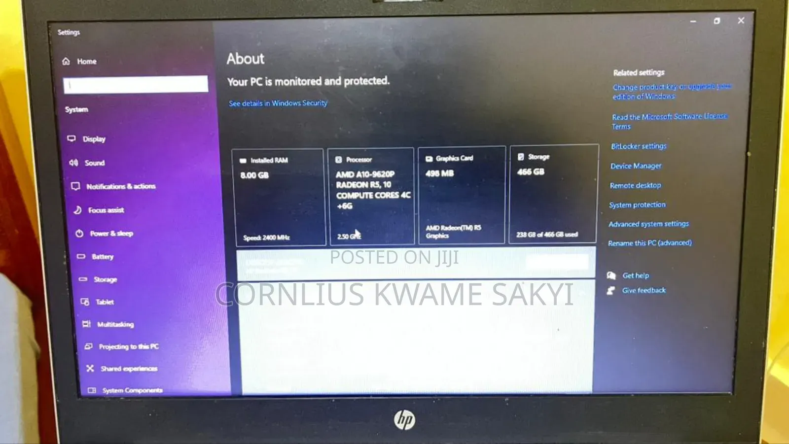 Laptop HP ProBook 455 G5 8GB AMD HDD 500GB