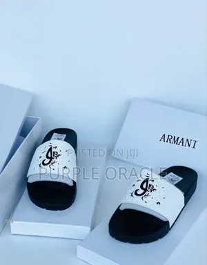 Men’S Rubber And Leather Slides