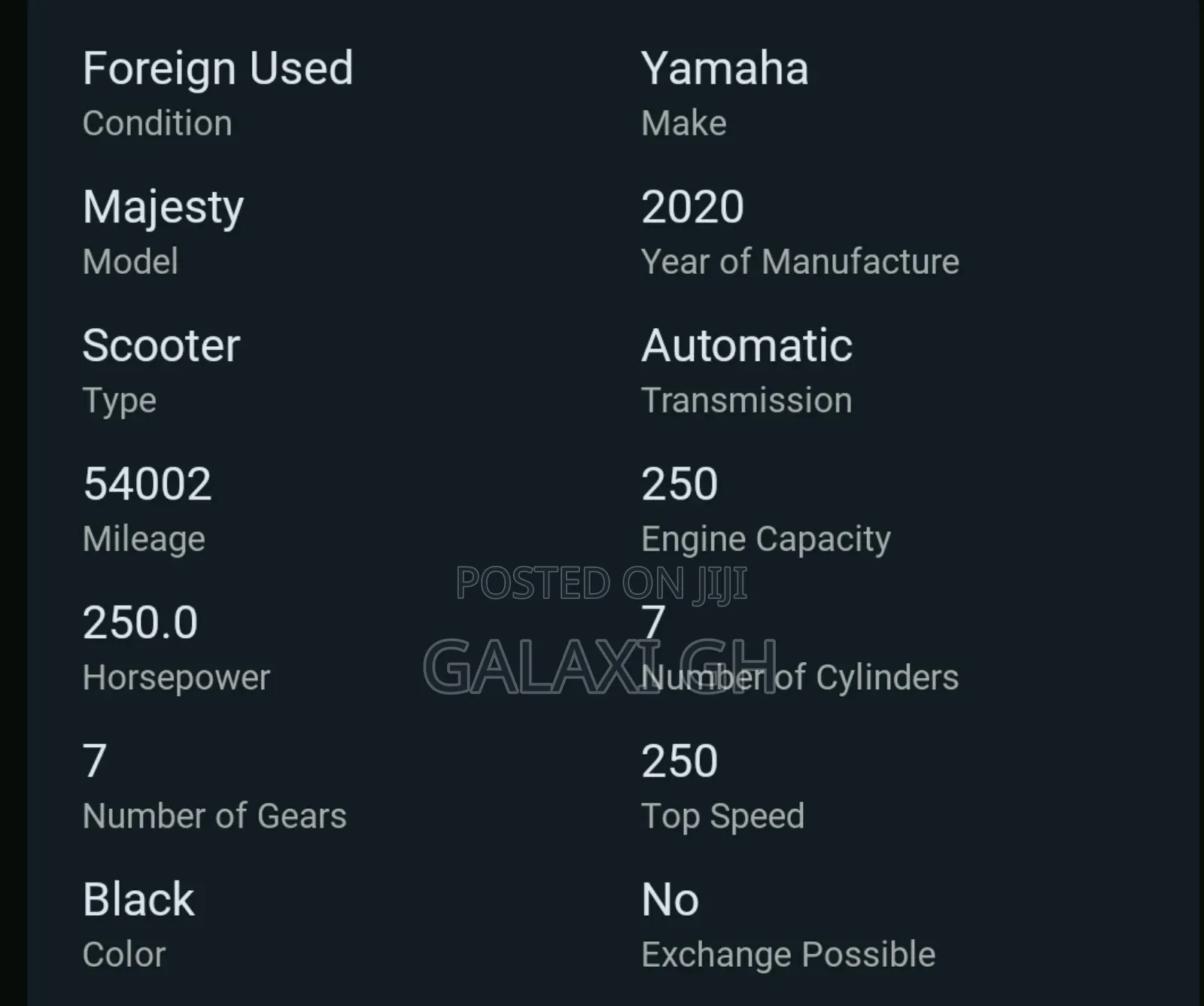 Yamaha Majesty 2020 Black
