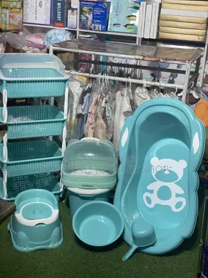 Baby Bath Set With Stand and Bottle Storage Rack