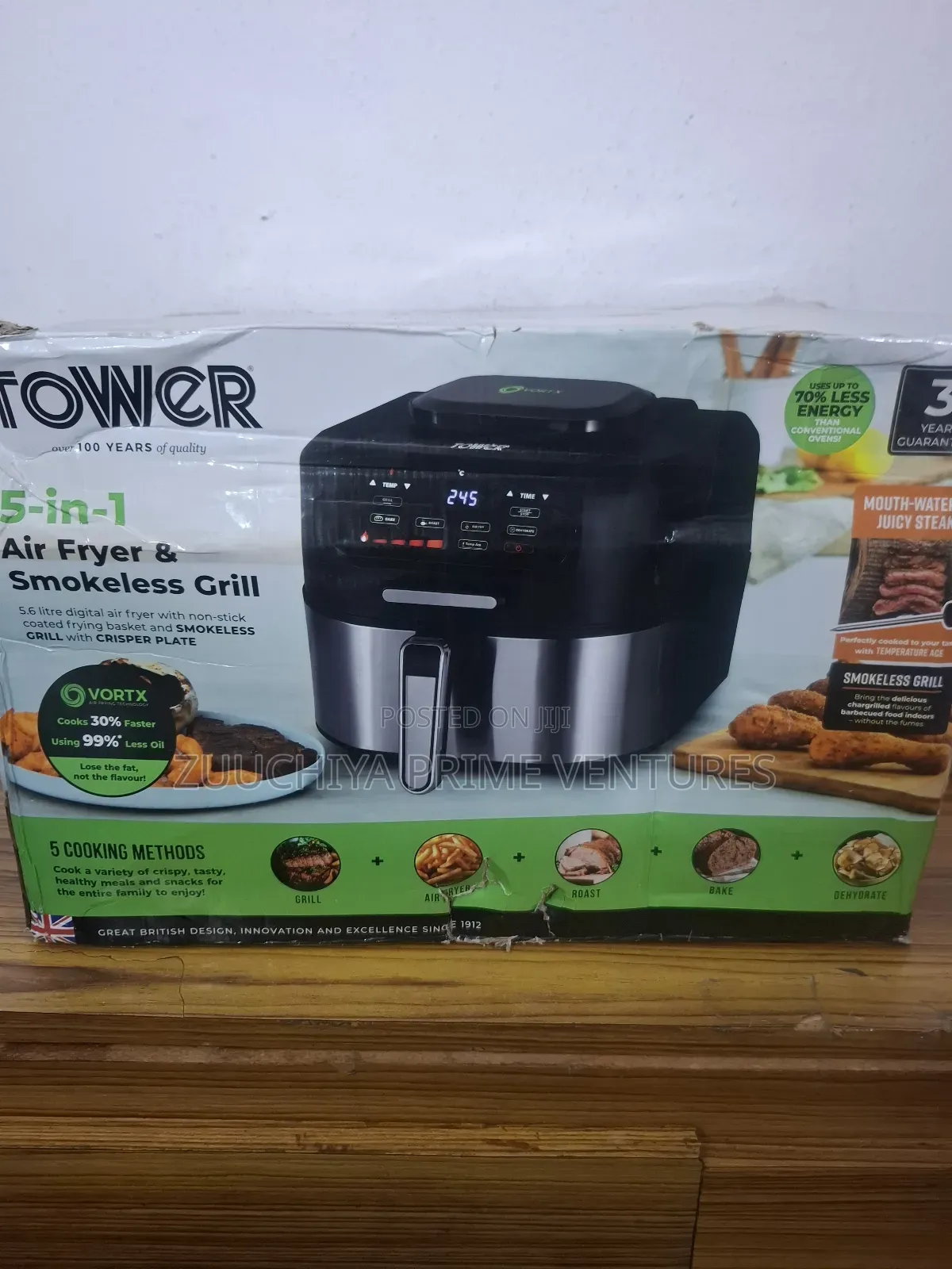5.6l Tower Air Fryer With Smokeless Grill Uk
