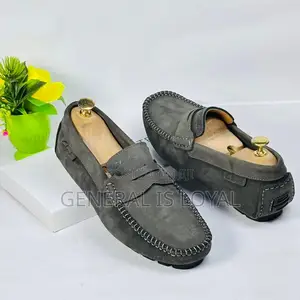 Gray Leather Clarks Loafers Shoe