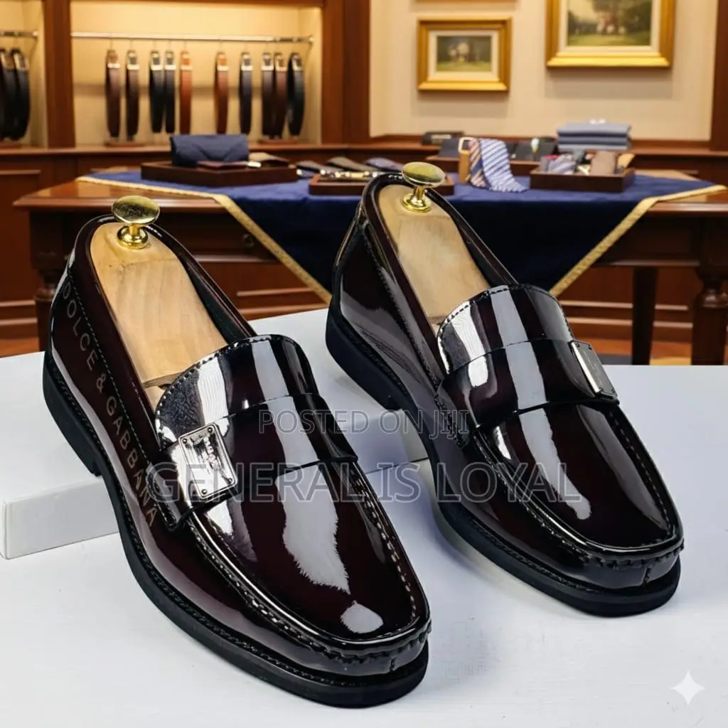 Dolce And Gabbana Dark Wine Mirror Men’S Loafers