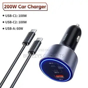 Toocki 200w Car Charger Usb Type C Qc 4.0 PPS 45w Pd 100w Fast Charger
