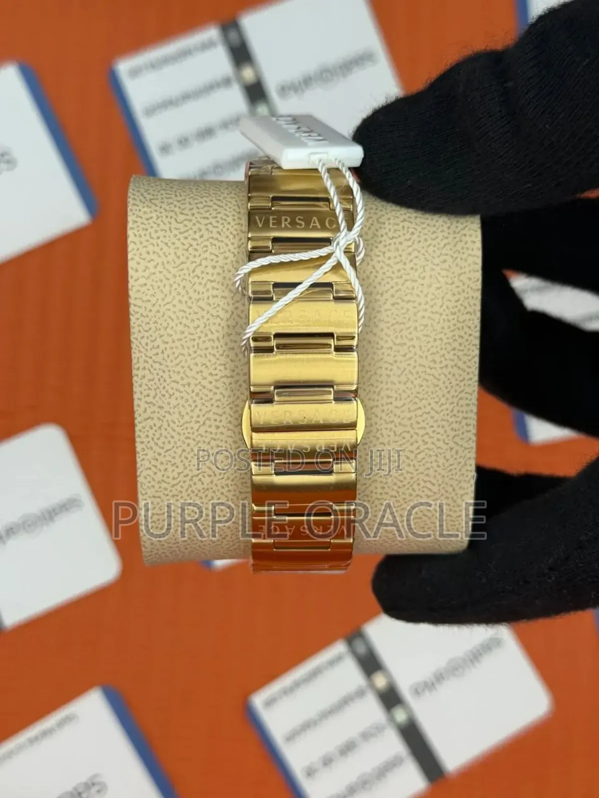 Versace Greca Green Dial Gold Steel Strap Ladies Watch Vevh00720