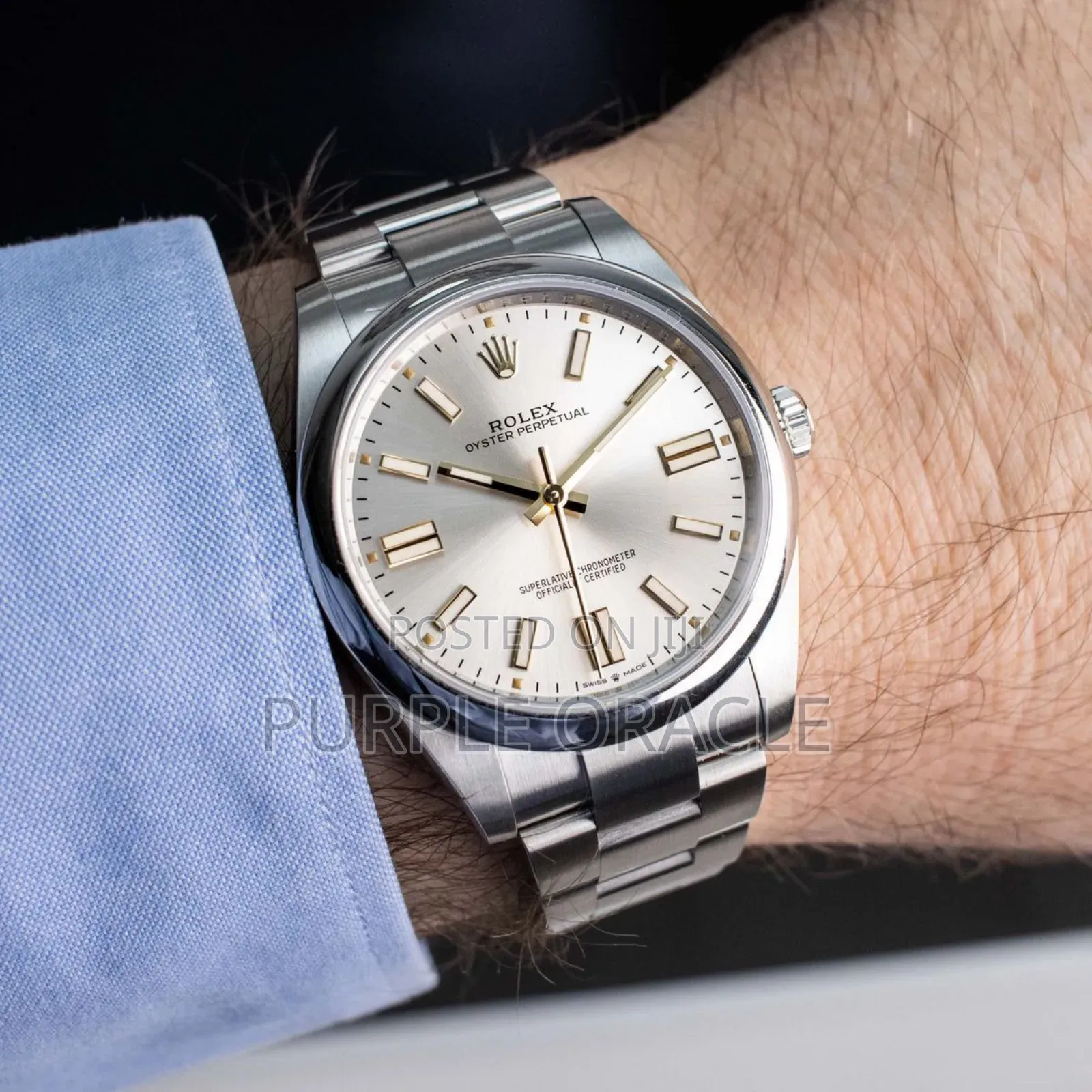 Rolex Oyster Perpetual Men's Steel Dome Bezel Watch 134300.
