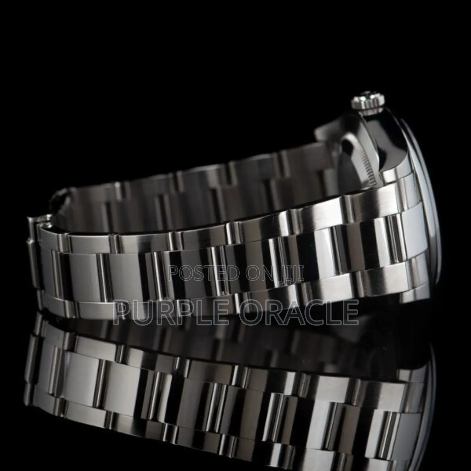 Rolex Oyster Perpetual Men's Steel Dome Bezel Watch Grey Dial.