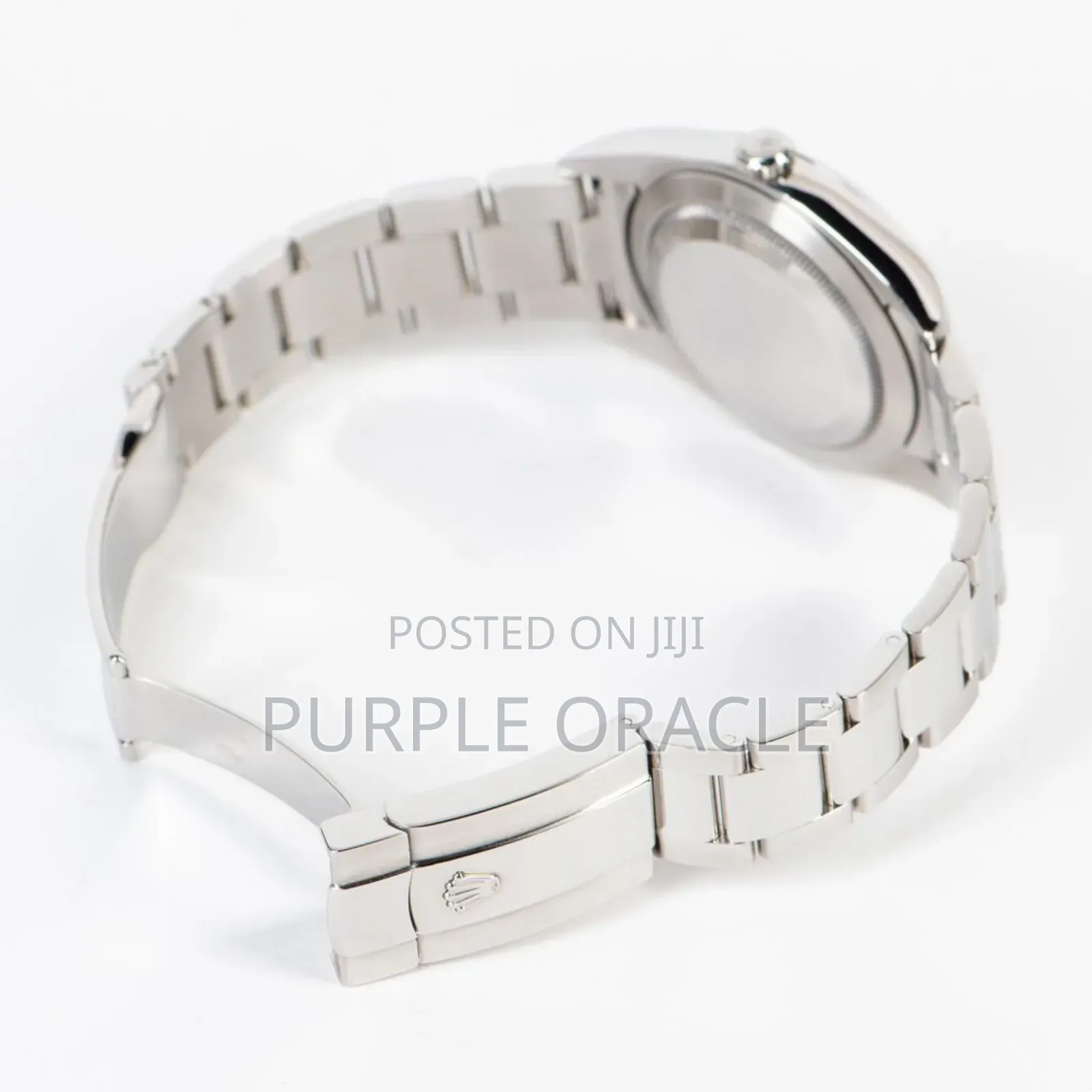 Rolex Oyster Perpetual Men's Steel Dome Bezel Watch Grey Dial.