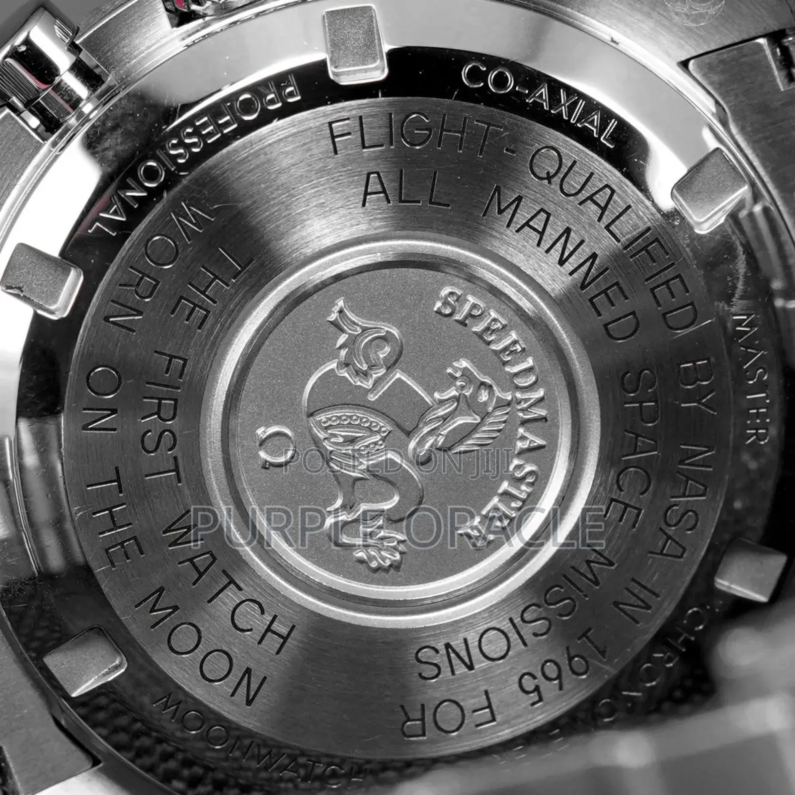 Omega Speedmaster Moonwatch Hesalite Silver Black Dial .