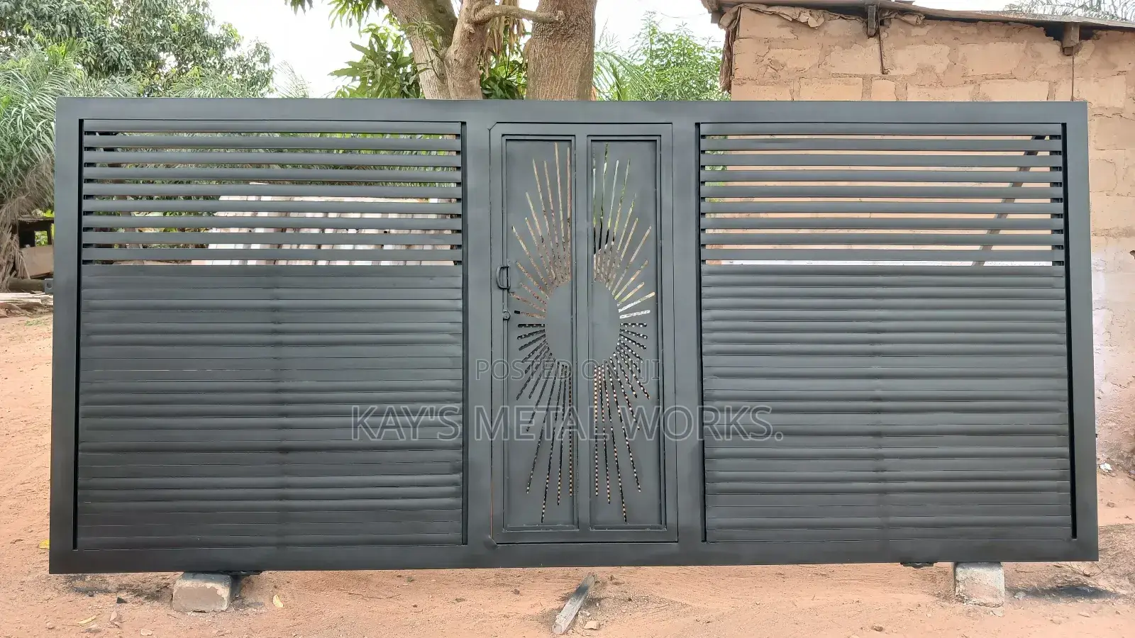 Modern Galvanized Metal Fence Gate – Custom Made