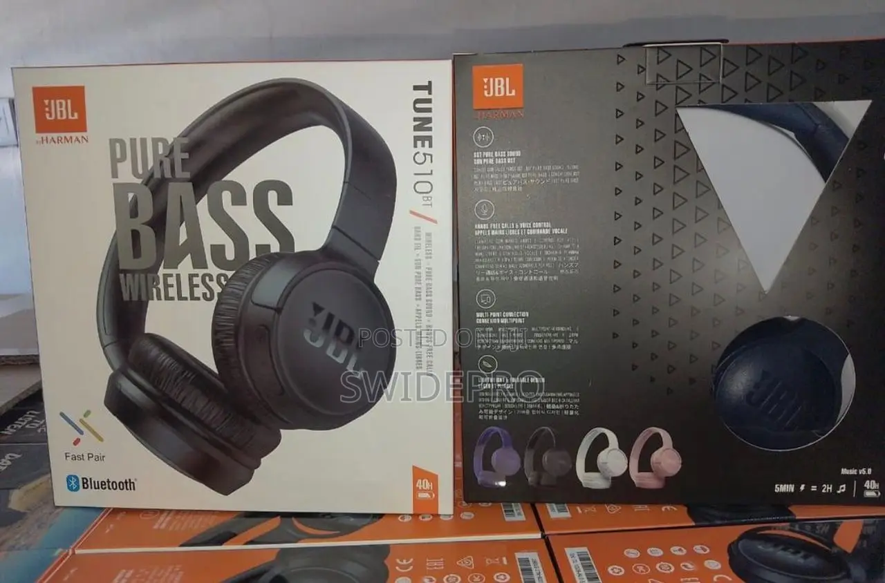 JBL Tune 510bt Wireless Bluetooth on-Ear Headphones.