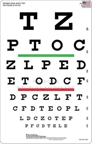 Snellen Acuity Eye Chart(Alphabets/Numbers)