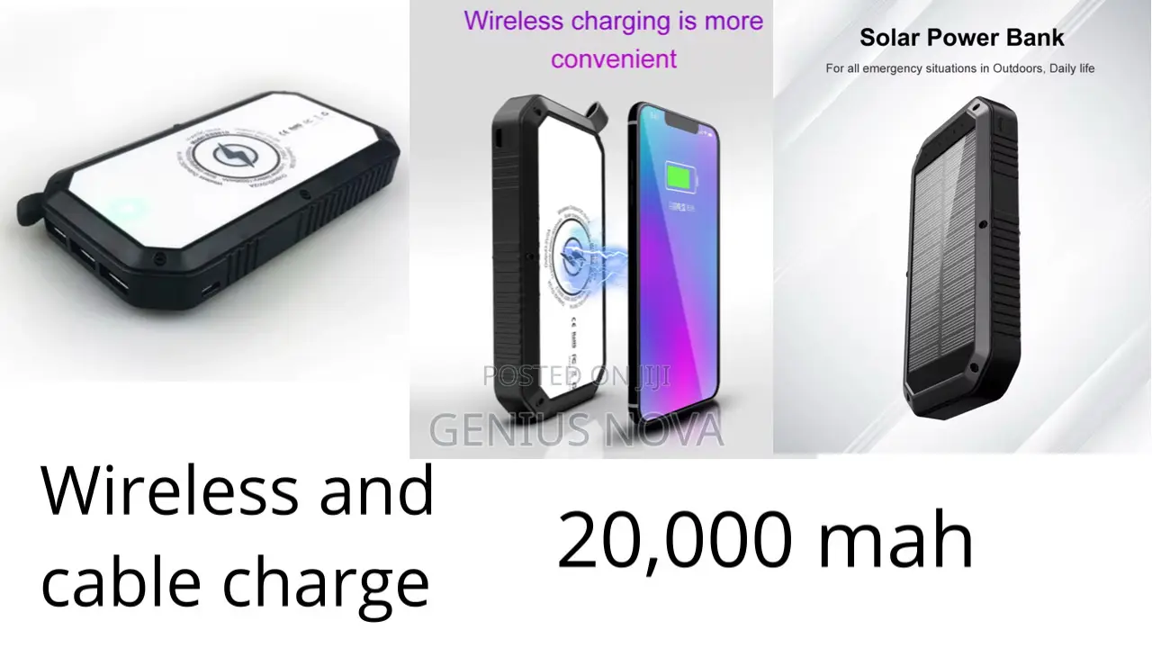 Wireless,Solar and Cable Power Bank