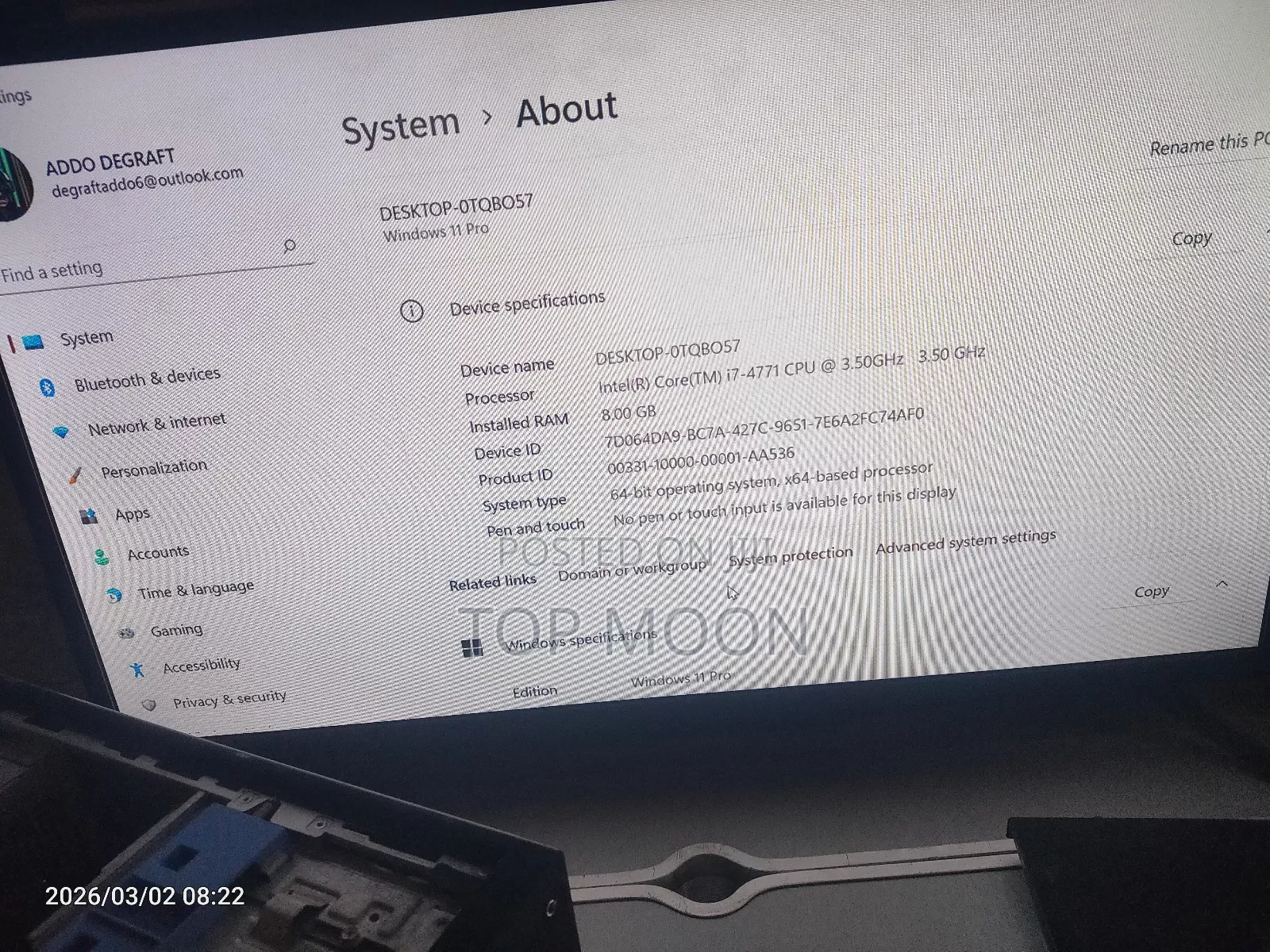 Desktop Computer Dell OptiPlex 3020 8GB Intel Core i7 HDD 500GB