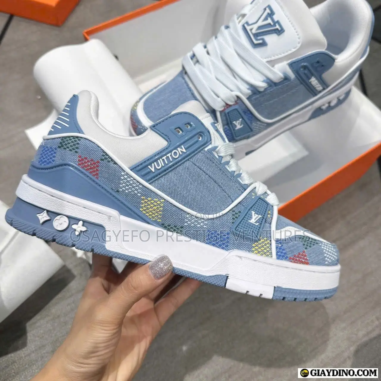 Quality Louis Vuitton Blue Sneakers