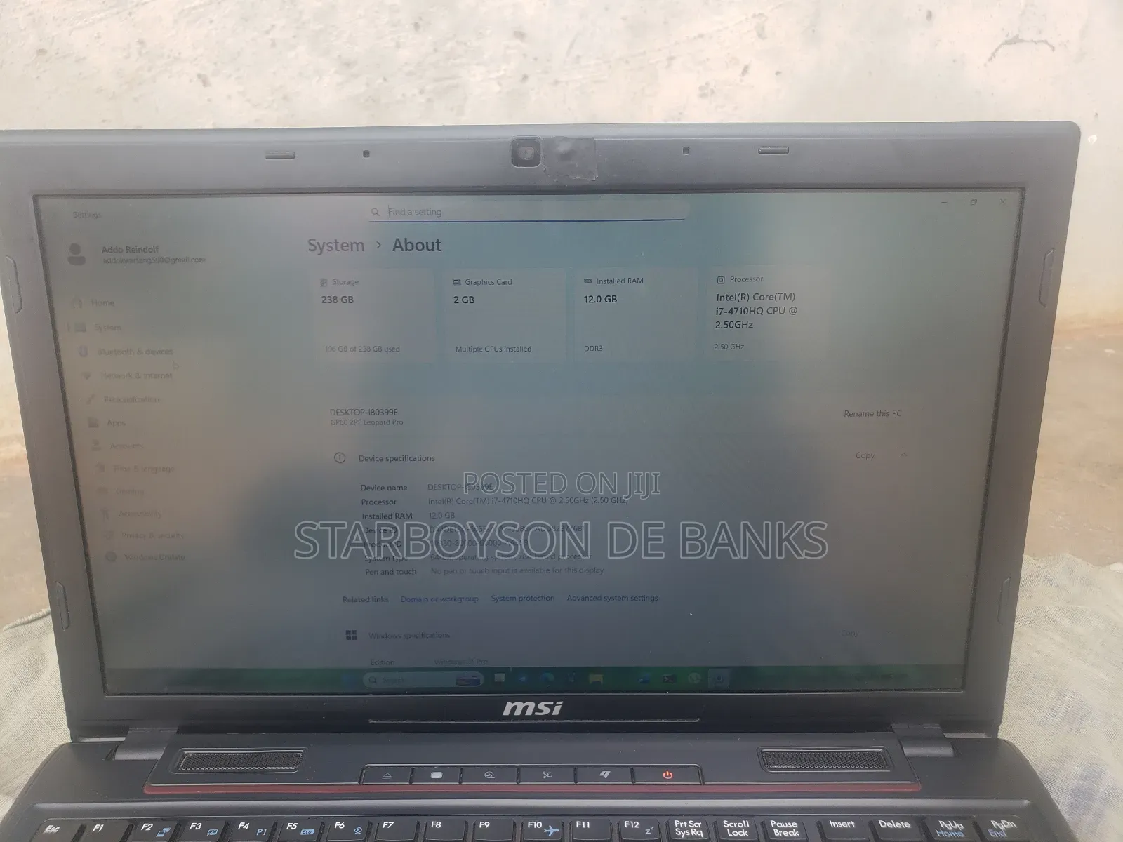 Laptop MSI GP60 2PE Leopard 12GB Intel Core i7 SSD 256GB