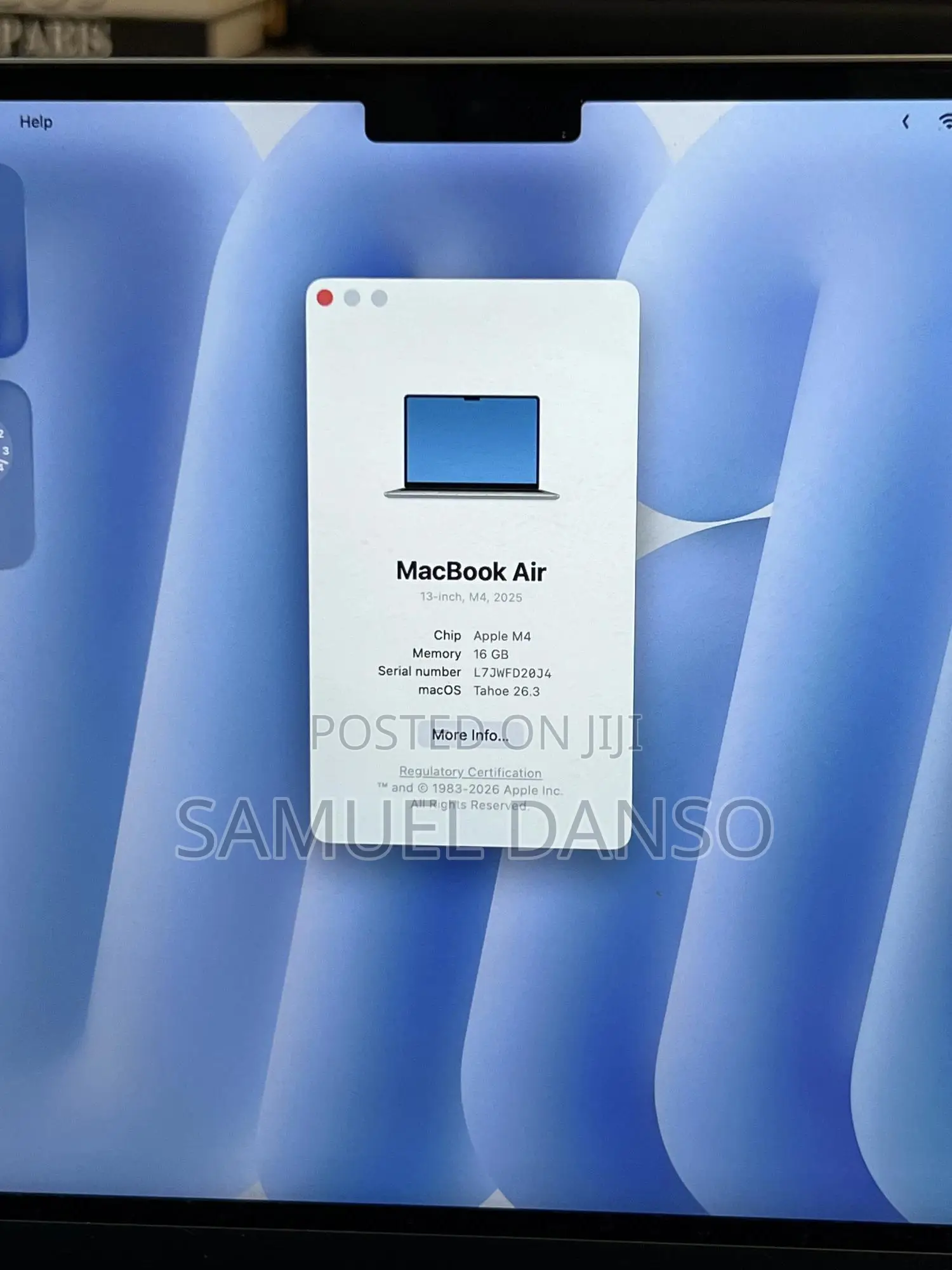Laptop Apple MacBook Air 16GB Apple M4 SSD 256GB