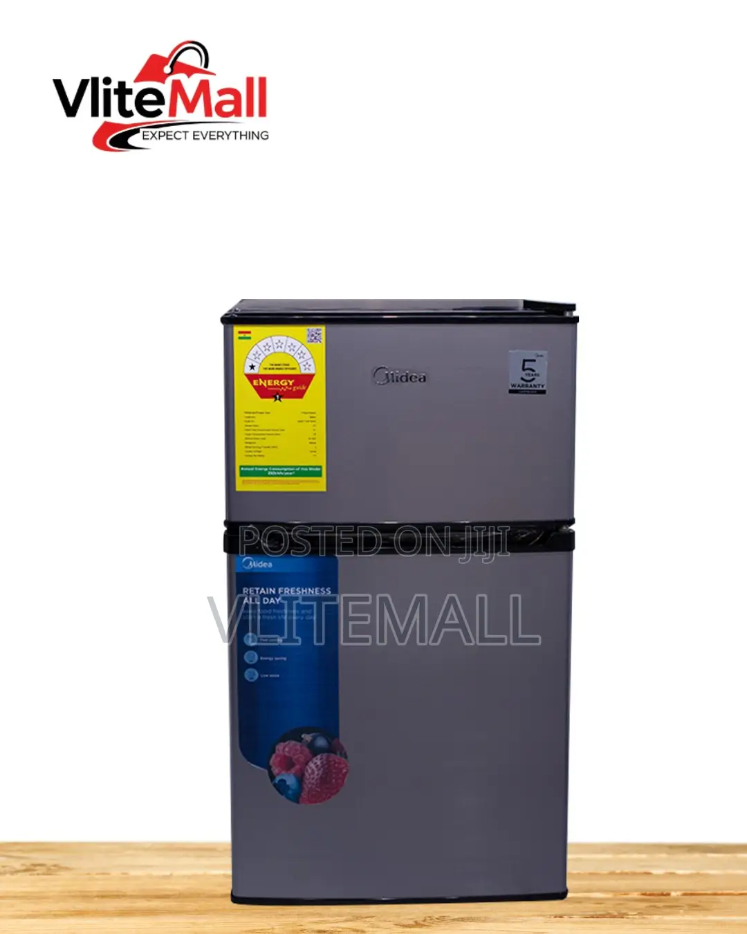 Midea 87l Table Top Double Door Refrigerator Mdrt134fgn50