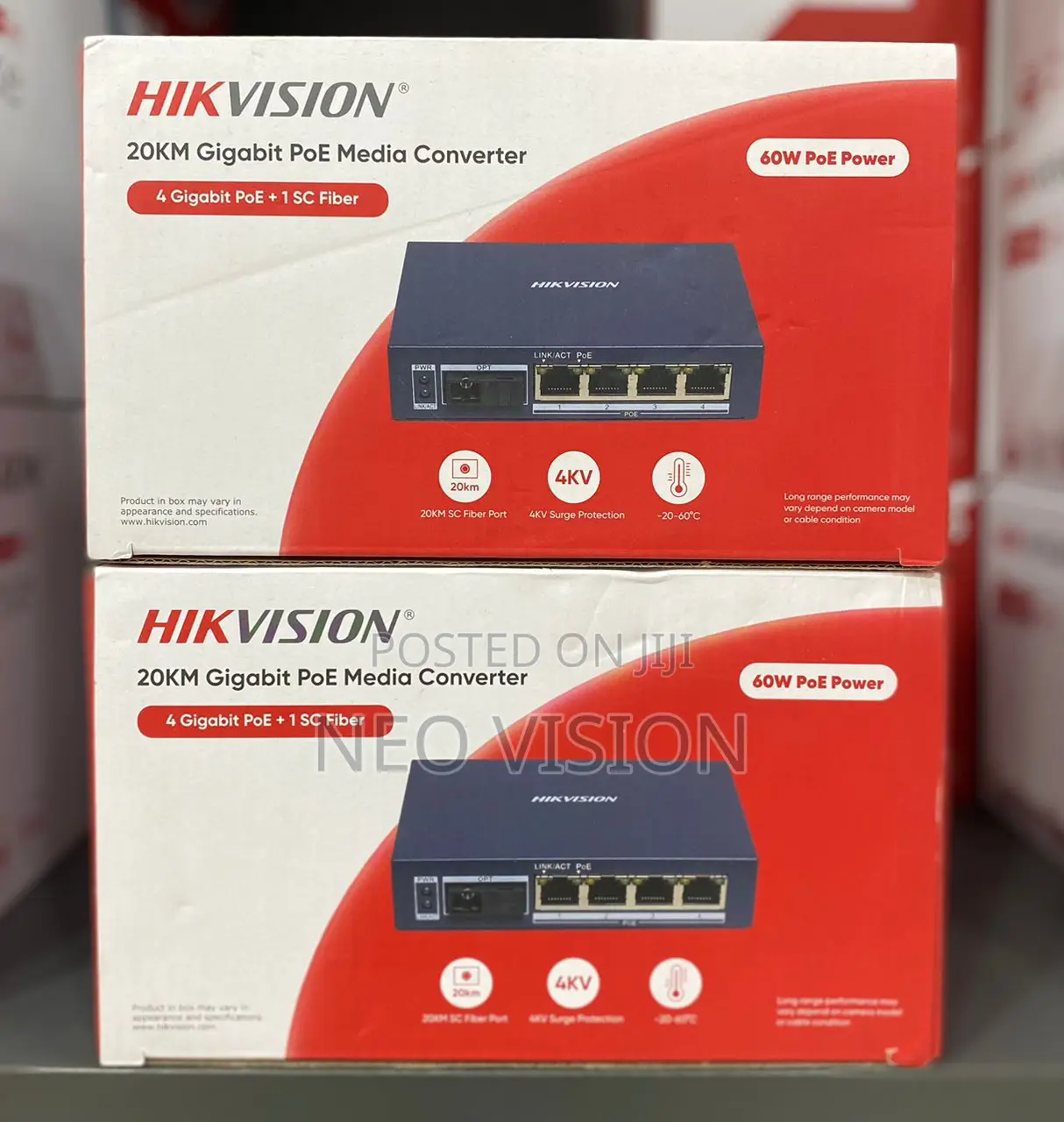 Hikvision 4 Gigabit Poe Media Converter