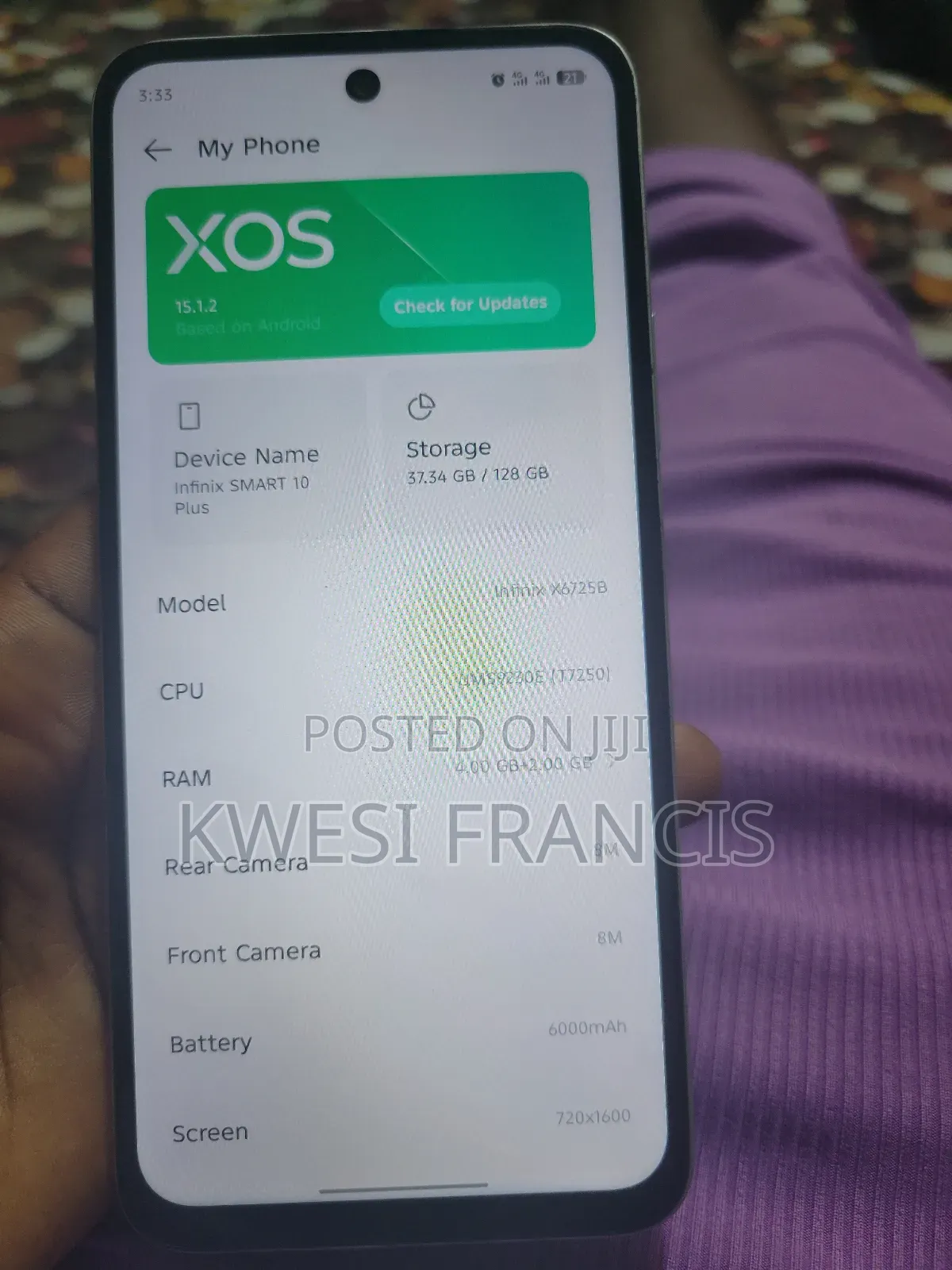 Infinix Smart 10 Plus 128 GB Silver