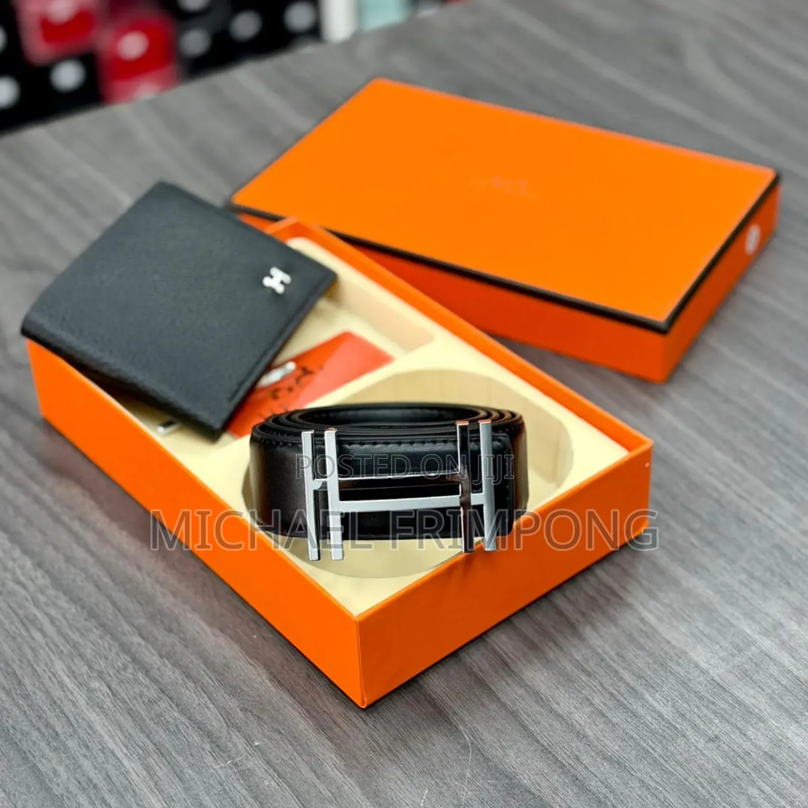 Original Hermes Set Of A Wallet And Belt For Men