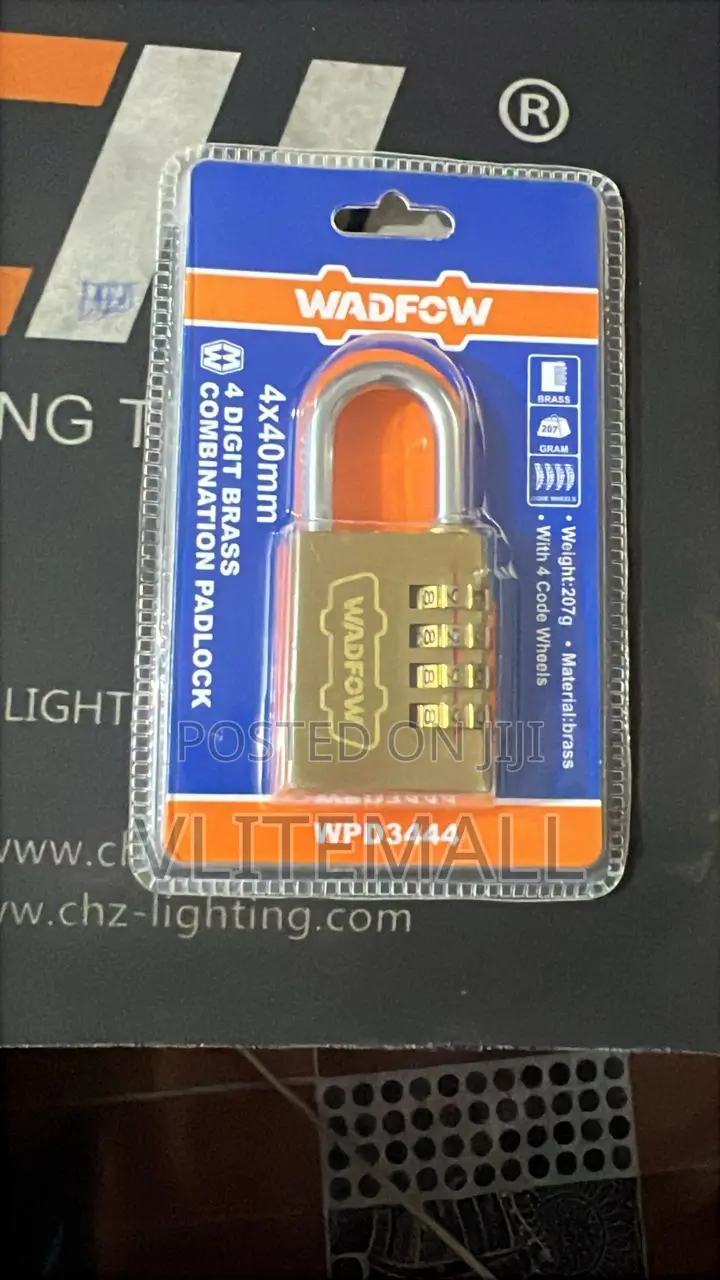 Wadfow 4-Digit Brass Combination Padlock, Model Wpd3444.