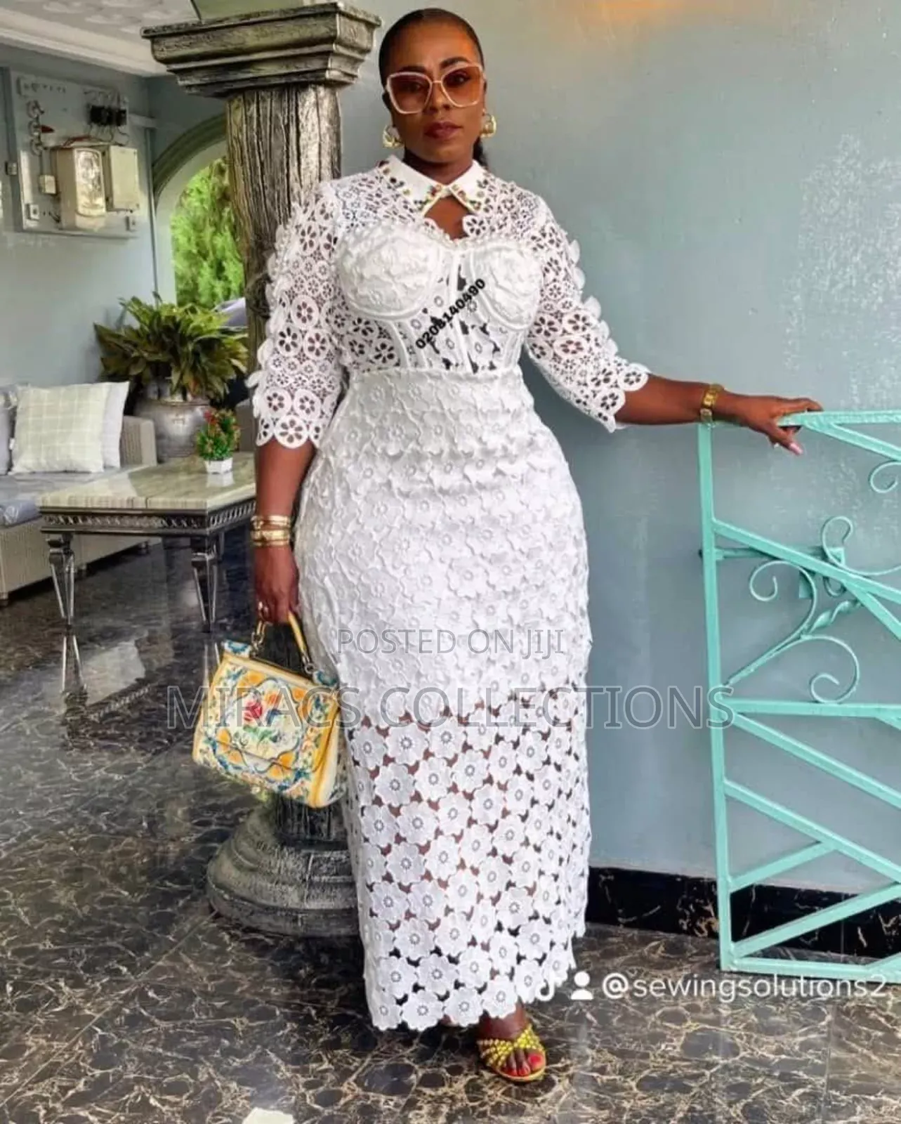 Classic Crochet Floral Dress Set