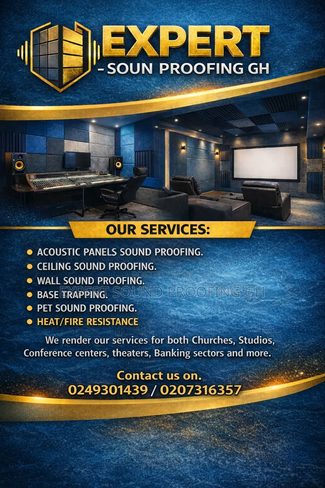 Interior Decor and Acoustic Sound Proofing.
