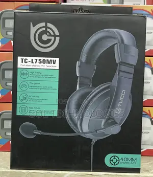 Tc-l750mv Full Size Stereo Pc Headset With Mic 40mm Driver Unts