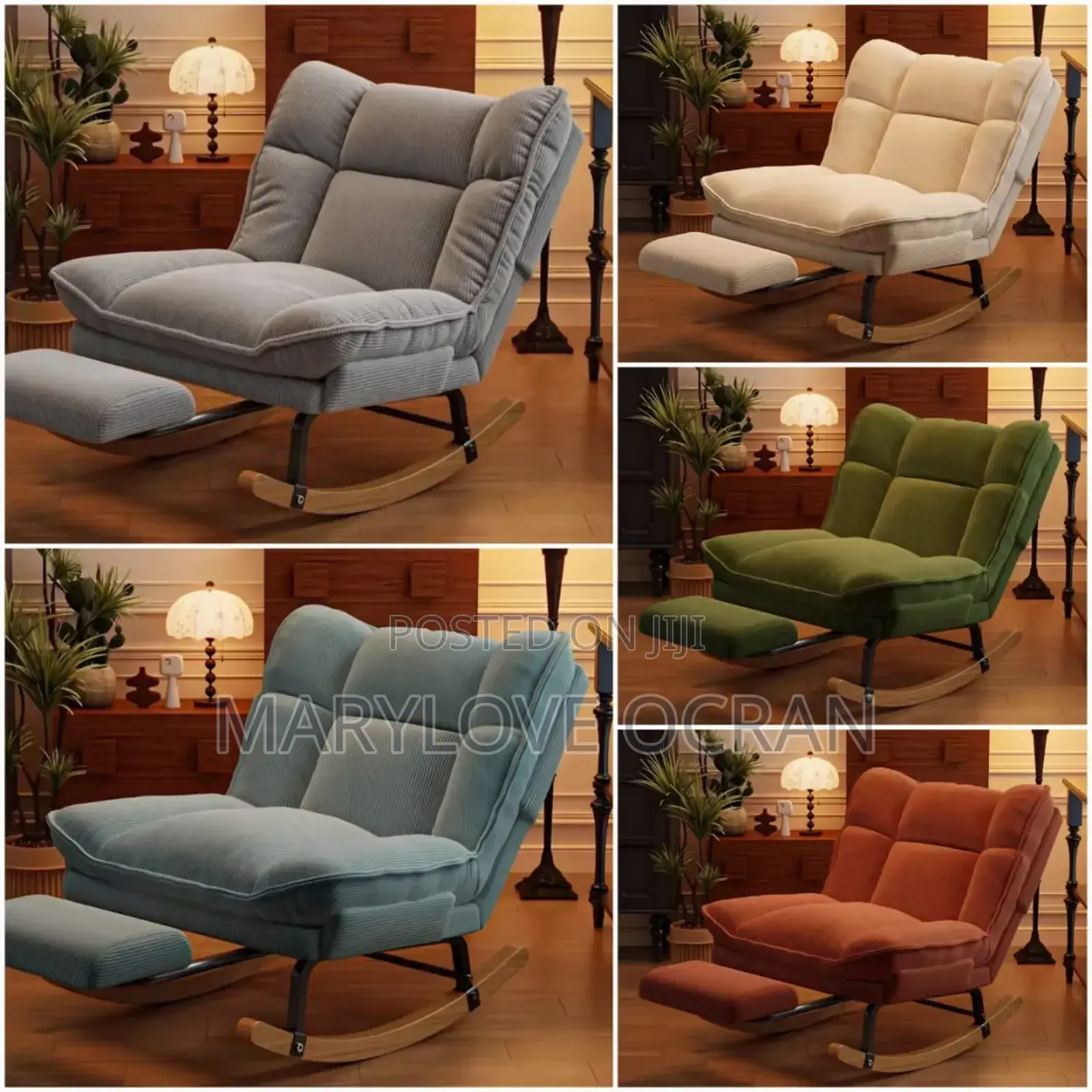 Reclinable Rocking Chair With Retractable Leg Rest