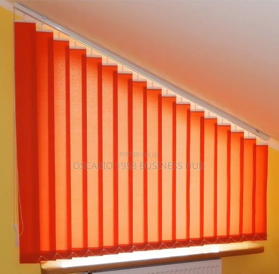 Orange Zest Modern Vertical Window Curtain Blinds