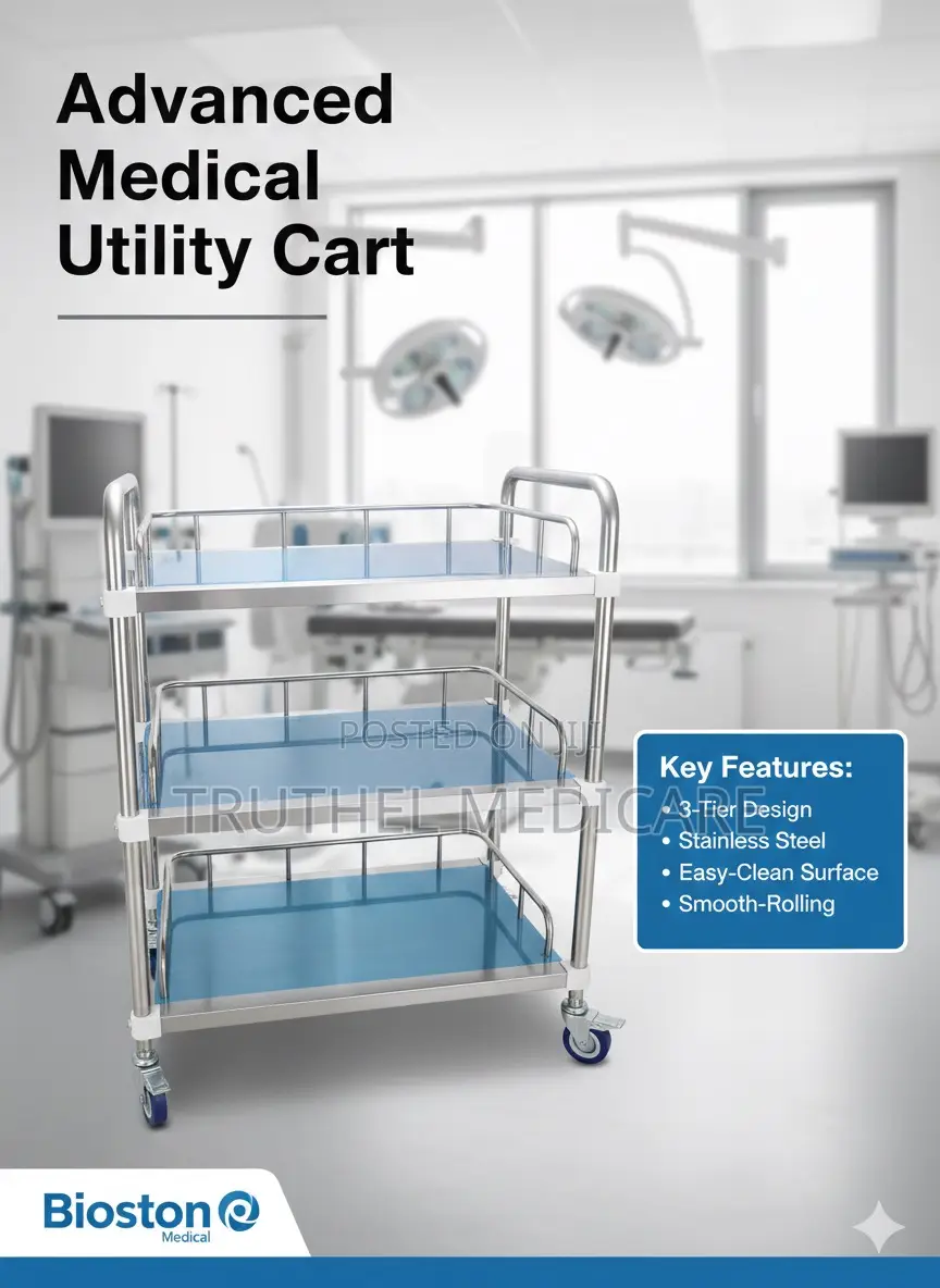 Medicine Trolley (3 Steps Stainless)