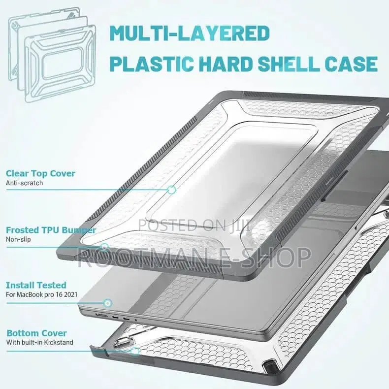 Honeycomb Kickstand Tpu Bumper Hard Shell Cover for Macbook Pro