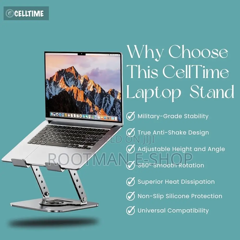 Ct Ergonomic 360 Rotatable Height Angle Adjustable Laptop Stand