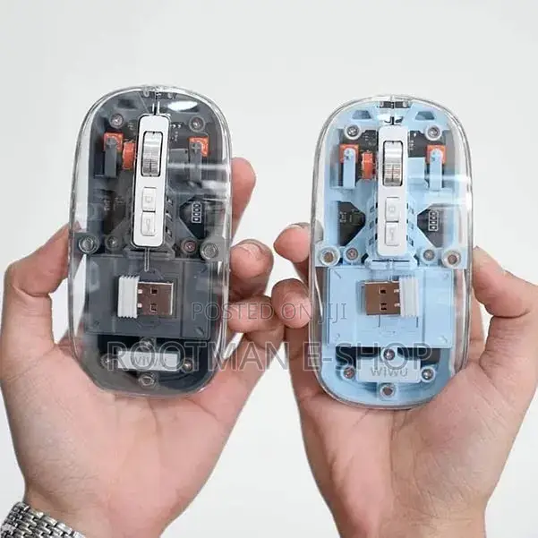Wiwu Wm105 Crystal Transparent Wireless Mouse 2.4g Sky Blue