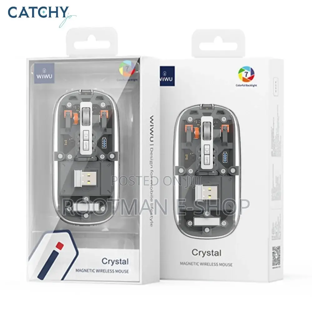 Wiwu Crystal Transparent 2.4 GHZ Bluetooth Wireless Mouse Multi Device