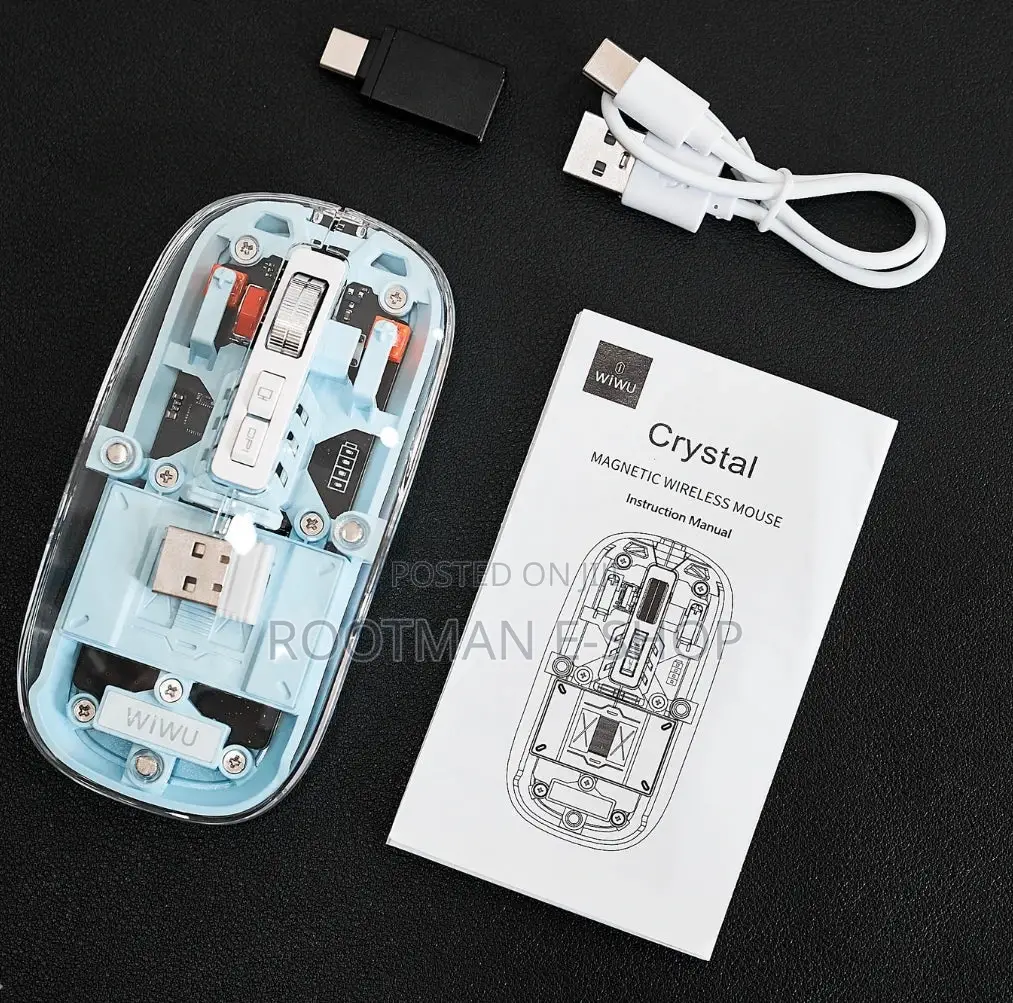 Wiwu Crystal Transparent 2.4 GHZ Bluetooth Wireless Mouse Multi Device