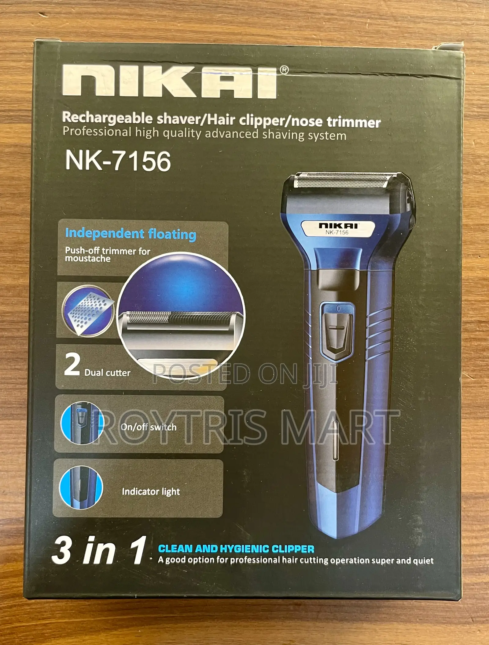 Nikai Nk-7156 3-in-1 Rechargeable Shaver