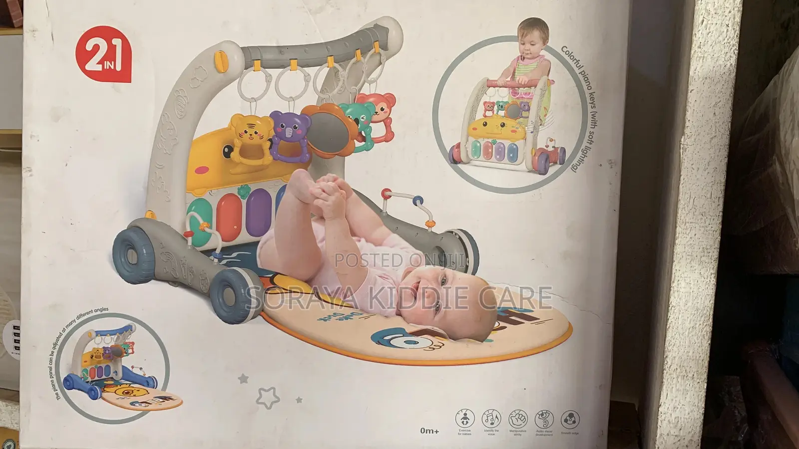 2 in 1 Baby Push Walker and Piano Rack