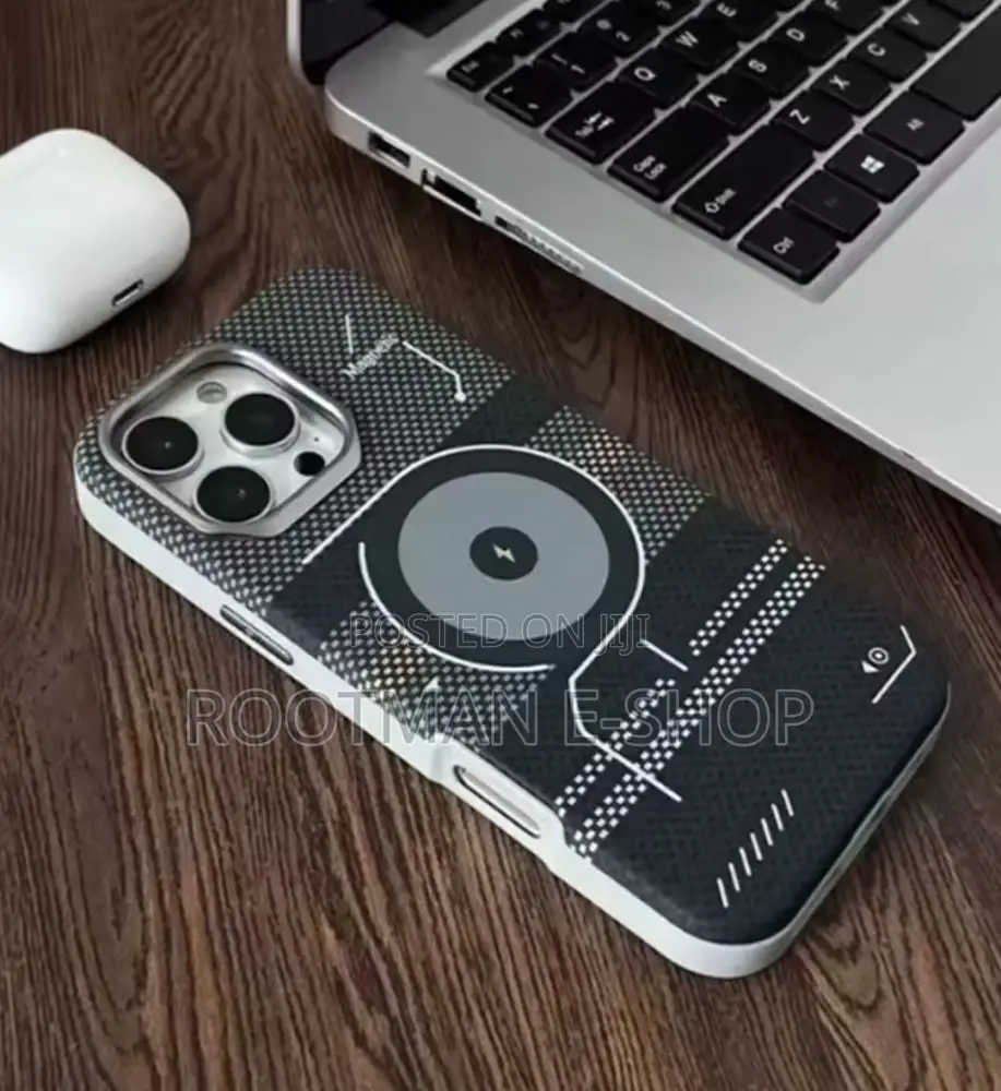 Ad Title: 2-Piece Magnetic Carbon Fiber iPhone Case (12 – 16 Pro Max)