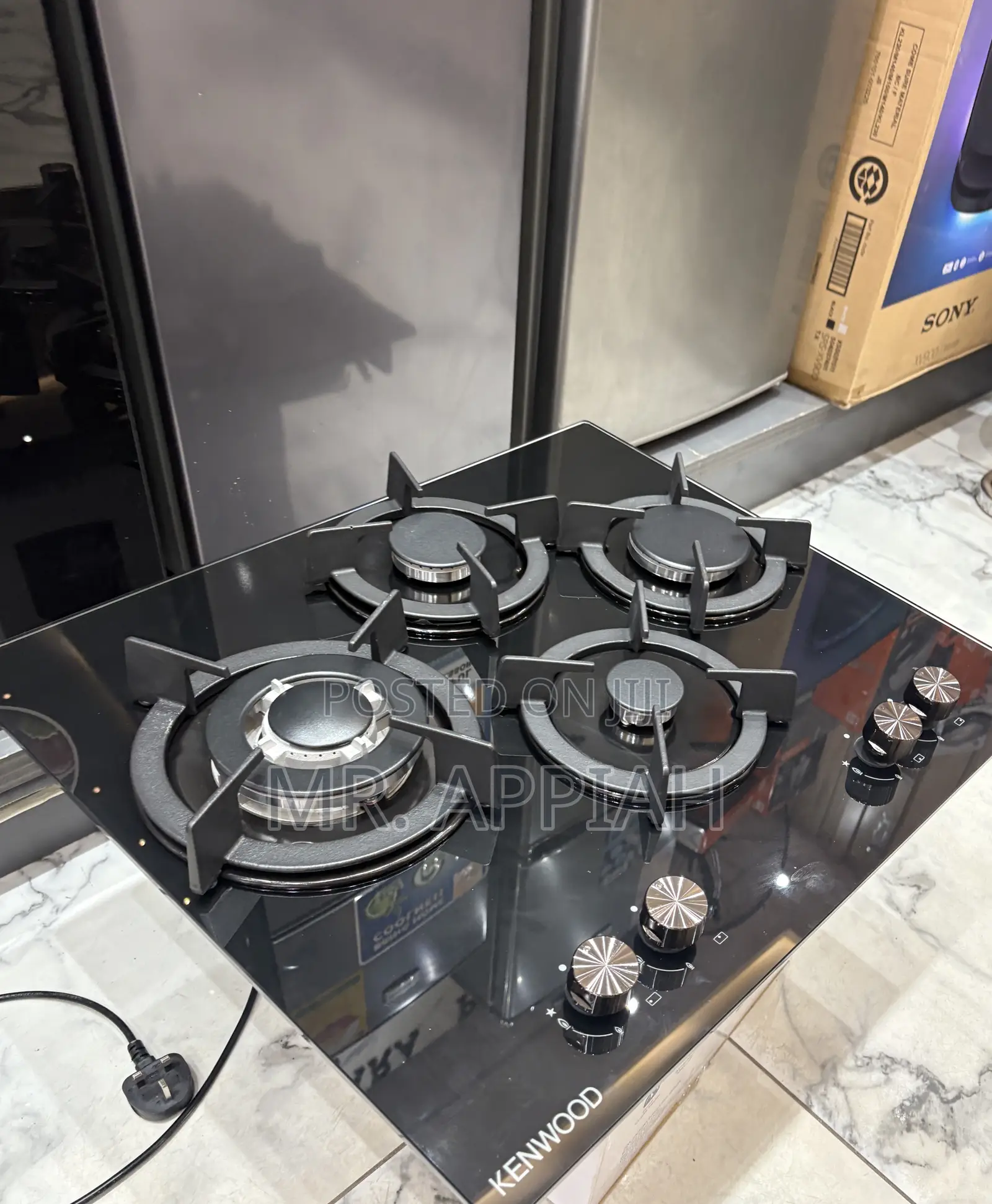 Get Unique Kenwood 60cm Tempered Glass 4 Gas Hob(Black) 