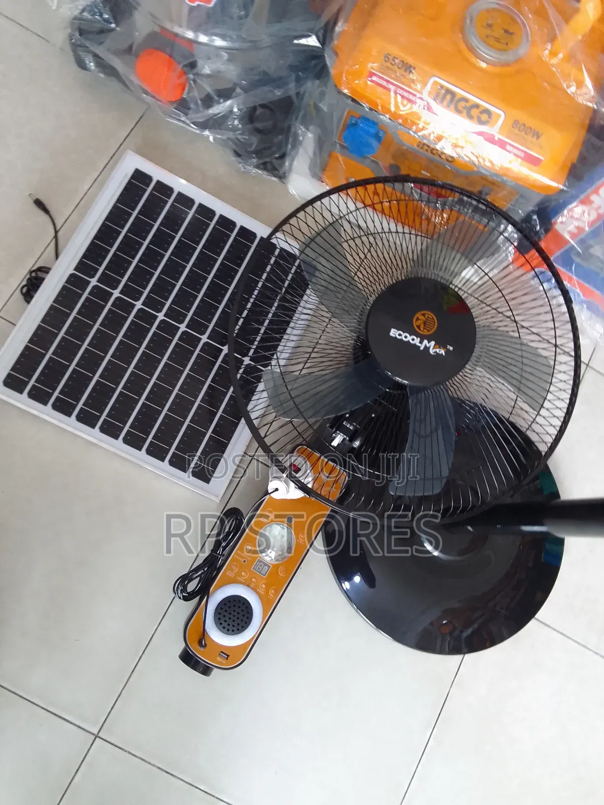 Solar Standing Fan Rechargeble