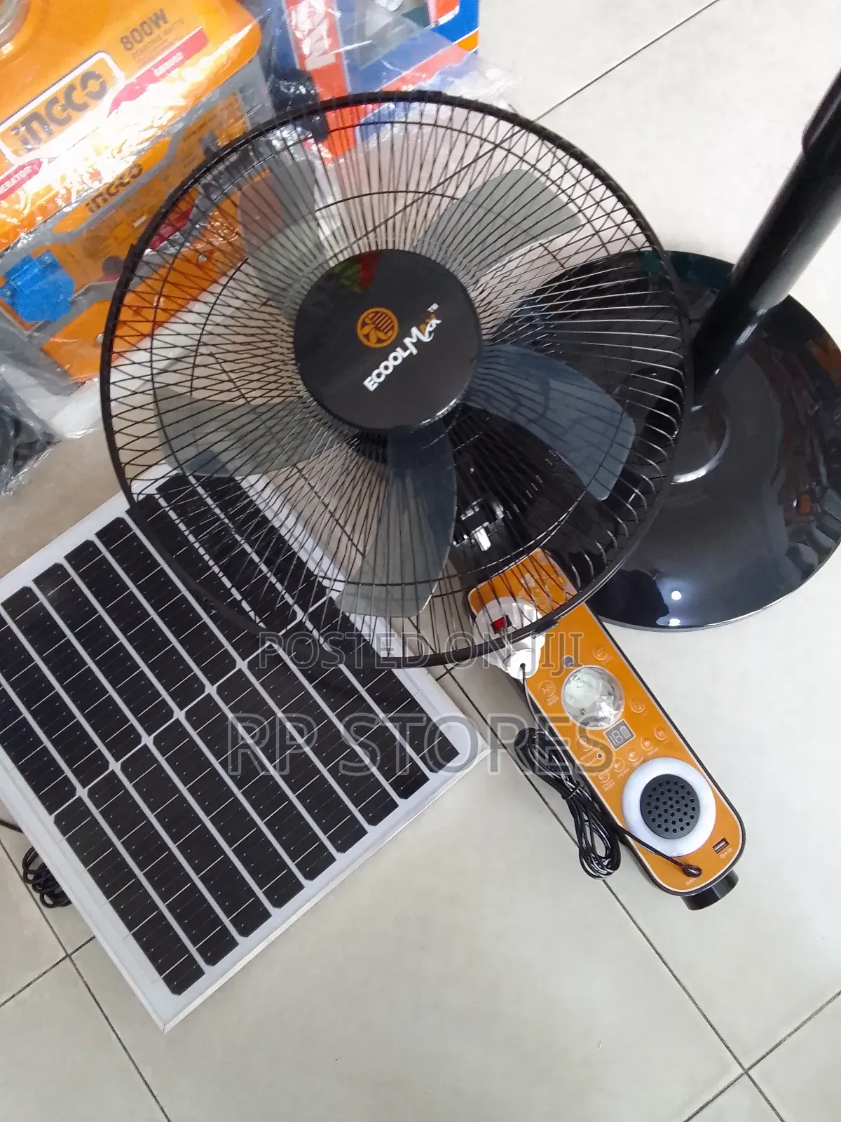 Solar Standing Fan Rechargeble