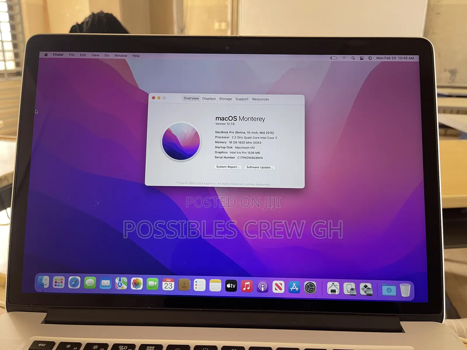 Laptop Apple MacBook Pro 16GB Intel Core i7 SSD 256GB
