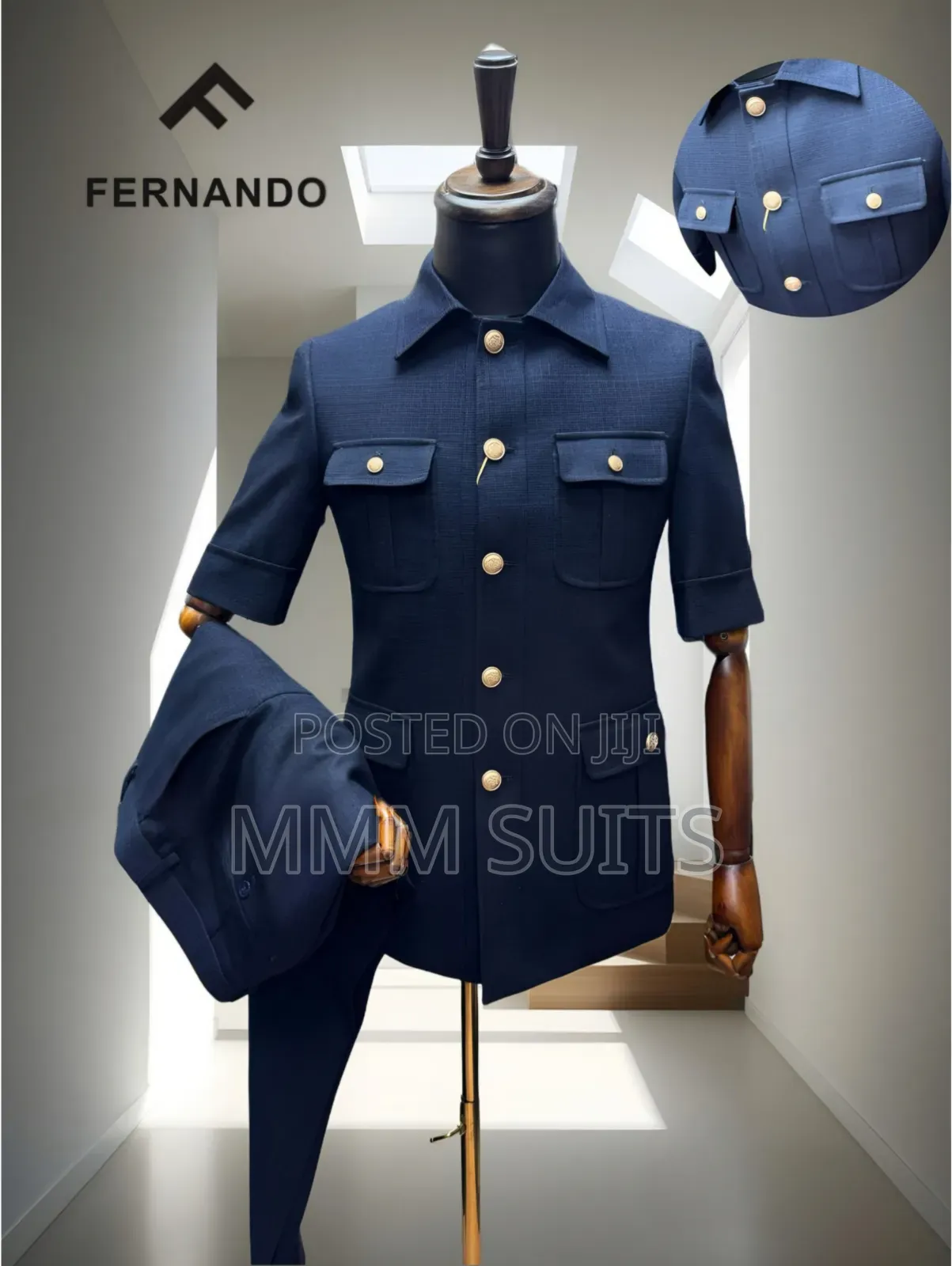 Quality Fernando 2-Piece Political Men Suit in Blue-Black