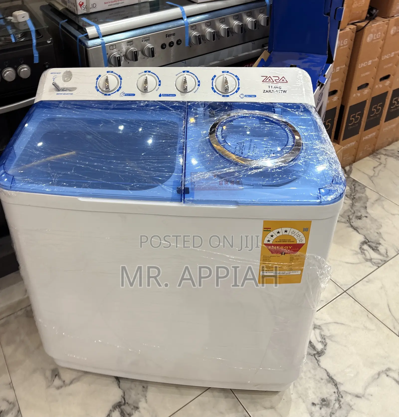 Solid Zara Semi-Auto Washing Machine + Spin Dry(White)