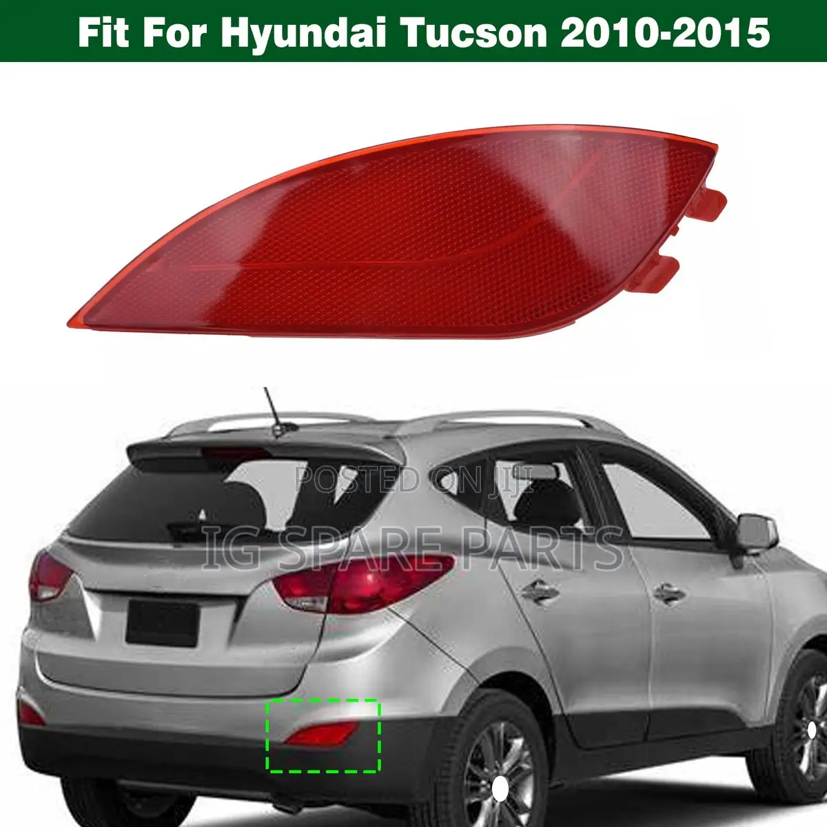 Hyundai Tucson 2010-2015 Rear Bumper Reflector Usa